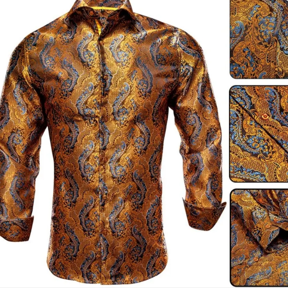 Mens Jacquard paisley dress shirt